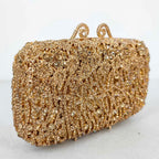 Boutique de fgg brilhante magenta strass bolsas de embreagem para mulheres elegantes, sacos de embreagem de noite formais, bolsa de embreagem de flor de noiva