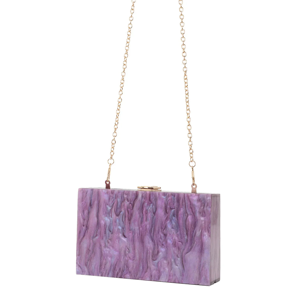 Moda na moda padrão de mármore acrílico saco de noite feminino crossbody bolsa de ombro único material duro da china continental