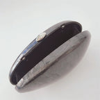 Pérola de mármore preto feminino glamouroso elegante novidade concha embreagem acrílico longa corrente cobra saco noite festa mini saco feminino