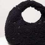 Bolsa de tecido oco com padrão, bolsas de praia boêmia para mulheres, conjunto de crochê, acessórios de praia femininos, Trav Must Haves (padrão aleatório)