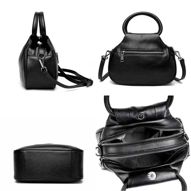 Designer de couro genuíno bolsa feminina moda ombro saco do mensageiro luxo macio mensageiro sac feminino bolsa senhoras tote