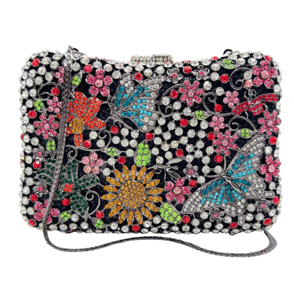 Xiyuan marca de luxo designer cristais sacos noite moda feminina diamantes bolsa festa casamento flor garras nupciais