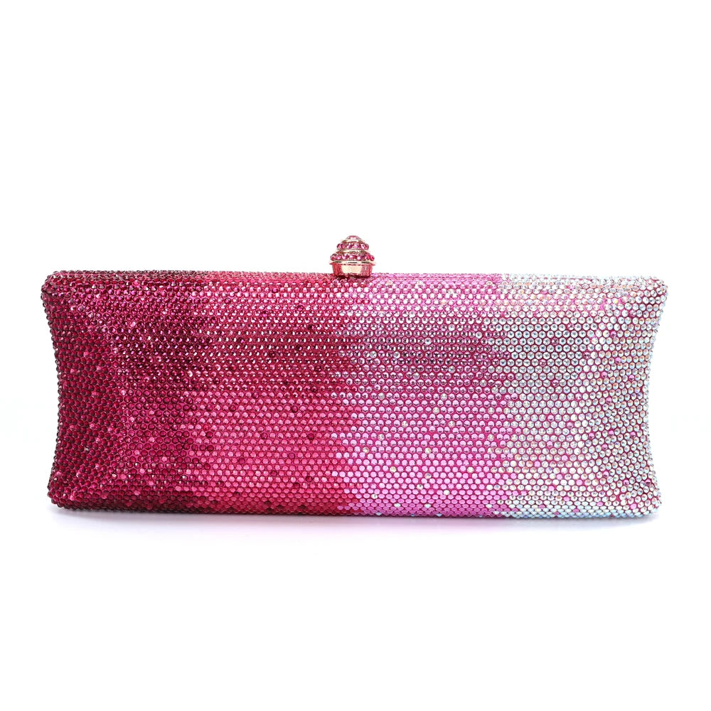 XIYUAN-Saco de embreagem de diamante de cristal colorido para mulheres, bolsa noturna para jantar, casamento, bolsa nupcial, 25 cores, mais vendido