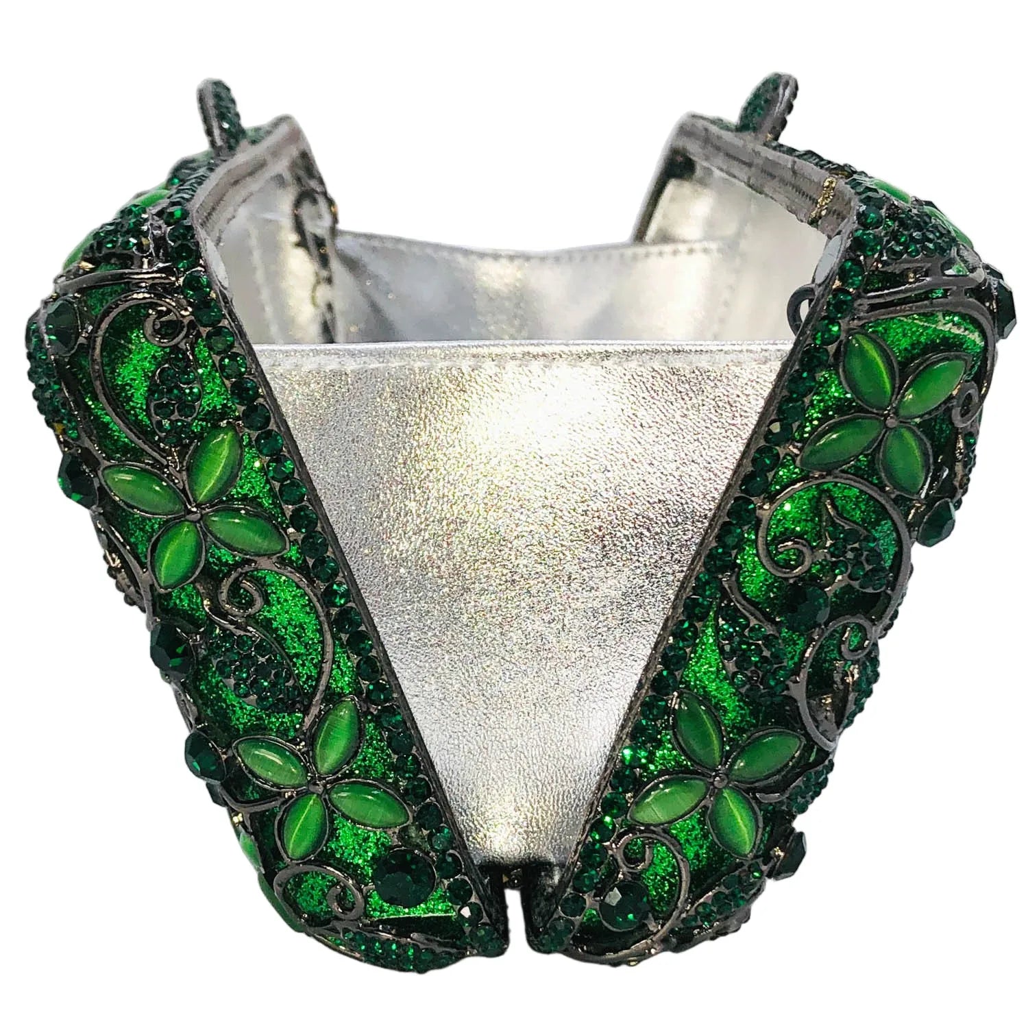 Boutique de fgg feminino cristal verde noite bolsa embreagem flor minaudiere sacos hardcase festa strass embreagem bolsa casamento