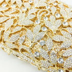 Boutique de fgg elegante flor feminina cristal sacos de noite e garras senhoras festa de casamento jantar bolsas de embreagem nupcial