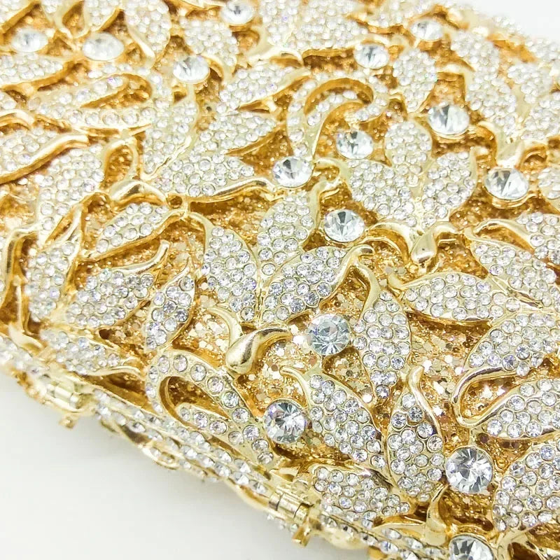 Boutique de fgg elegante flor feminina cristal sacos de noite e garras senhoras festa de casamento jantar bolsas de embreagem nupcial