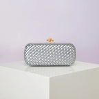 Bolsa Transversal B Home de PU Trançado, Bolsa de Ombro ande com Corrente, Estilo Europeu Moderno, Superfície ia, Cor Pura