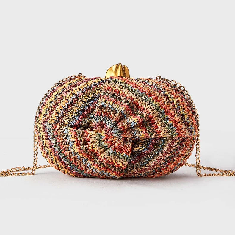 Casamento crossbody saco de embreagem moda nova palha ombro festa à noite multi-cor tecido oval sacos de luxo designer carteira feminina