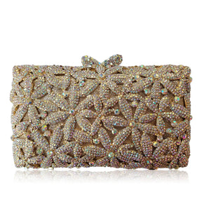Diamante vazio metal cristal jantar saco diamante embreagem diamante brilhante cristal-incrustado noite saco de embreagem cartera de fiesta