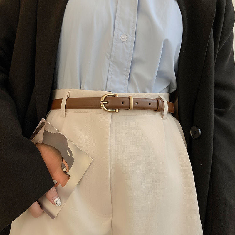 Cinto Fino Feminino Grazy em Couro Legítimo