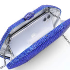 Mulheres vermelho/azul/rosa pedras sacos de noite strass pequeno dia embreagem bolsa ombro corrente festa casamento bolsas para bolsa feminina