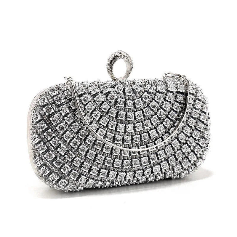 Bolsa de noite embutida com diamante, bolsa feminina para festa, vestido de casamento brilhante, versátil, bolsa crossbody para correspondência diária