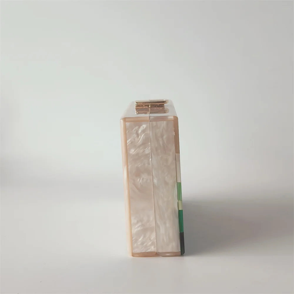 Mármore pérola listrado onda acrílico sacos de noite sacs à principal ombro mensageiro aleta feminina festa menina bolsa bolsas saco