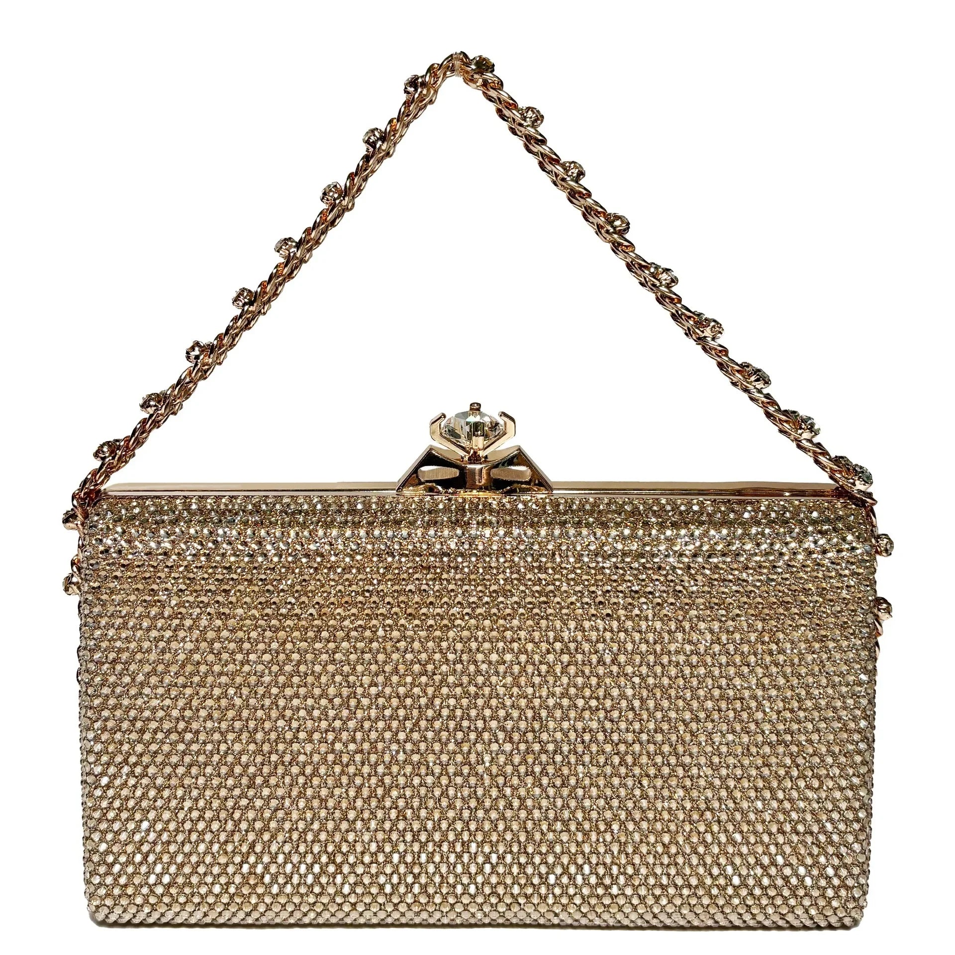 Bolsa de ombro feminina com diamante brilhante, bolsa de ombro para festa à noite, alça única, bolsa de casamento brilhante, versátil, material rígido