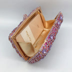 Corrente quadrada horizontal cheia de diamantes bolsa de embreagem algas diamante jantar saco banquete bolsa feminina