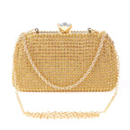 Diamantes sacos de noite para mulheres, prata e ouro, bolsas de ombro luxuosas, banquete de casamento, bolsa de embreagem