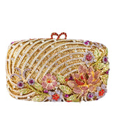 Boutique de fgg luxo cristal embreagem bolsas para mulheres formal festa jantar strass bolsa embreagem nupcial flor saco noite