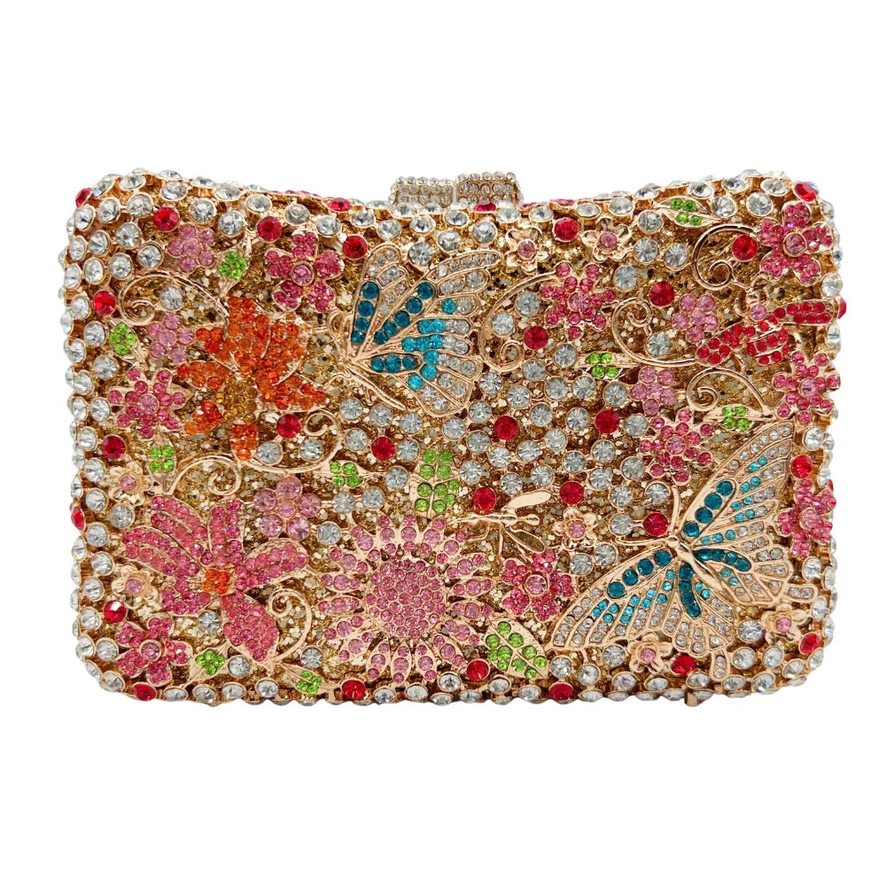 Xiyuan marca de luxo designer cristais sacos noite moda feminina diamantes bolsa festa casamento flor garras nupciais
