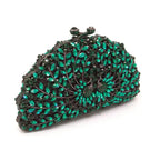 Boutique de fgg pavão verde mulheres bolsas de noite casamento cocktail cristal bolsa embreagem nupcial diamante minaudiere bolsas