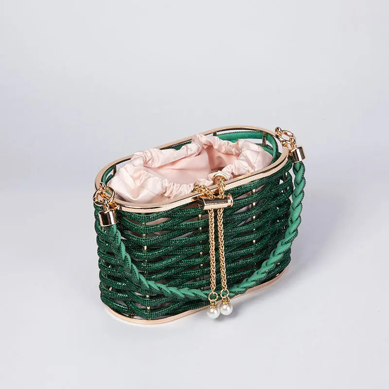 Clutch Trançada de Strass