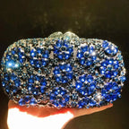 Embreagem de pedra clara branca e prateada para mulheres, bolsas de cristal, festa de casamento, bolsas de baile, embreagem nupcial de diamante