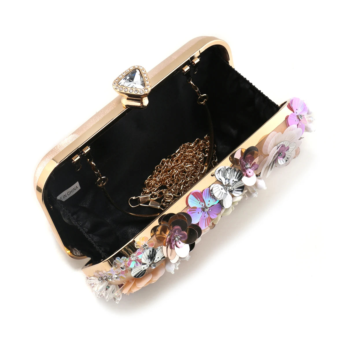 Moda feminina sacos flor diamantes bordado pequena embreagem de luxo senhora bolsas sacos noite nova chegada corrente bolsa ombro