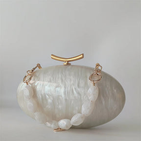 Pérola senhora marcas mulher festa bolsa de casamento acrílico saco crossbody ombro embreagem noite oval feminino concha bolsas femininas
