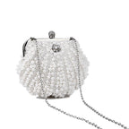 Bolsa pérola para mulheres, embreagem frisada de dois lados, sacos de noite elegantes, bolsa de casamento nupcial, bolsa luxuosa de strass, moda