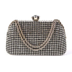 Diamantes sacos de noite para mulheres, prata e ouro, bolsas de ombro luxuosas, banquete de casamento, bolsa de embreagem