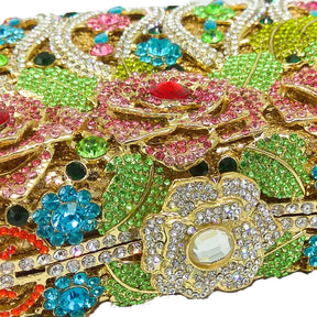 Boutique de fgg elegante feminino flor bolsas de noite cristal bolsa embreagem formal festa casamento nupcial strass bolsa embreagem
