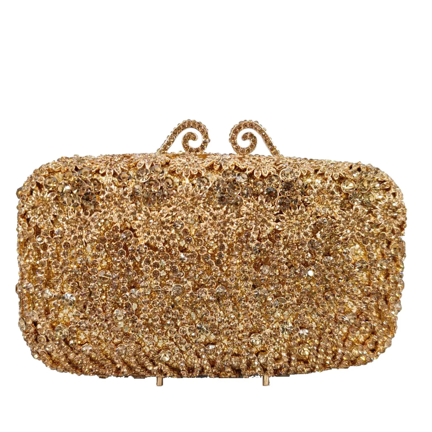 Boutique de fgg brilhante magenta strass bolsas de embreagem para mulheres elegantes, sacos de embreagem de noite formais, bolsa de embreagem de flor de noiva