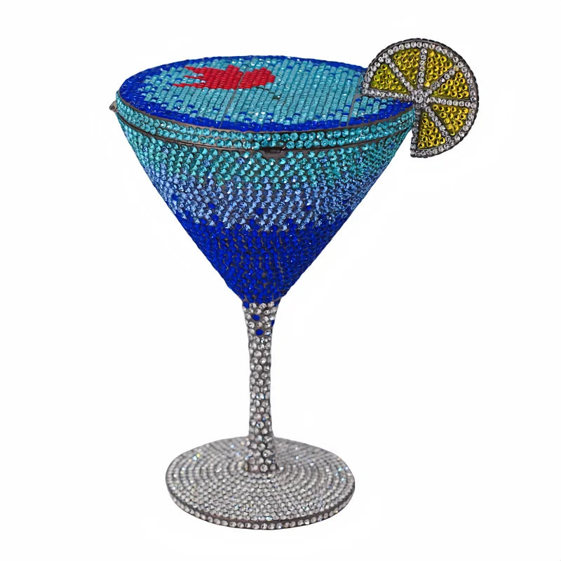 Martin cocktail copo diamante saco de noite nova chegada cristal nupcial bolsa jantar garras feminino bolsa cristal strass sacos