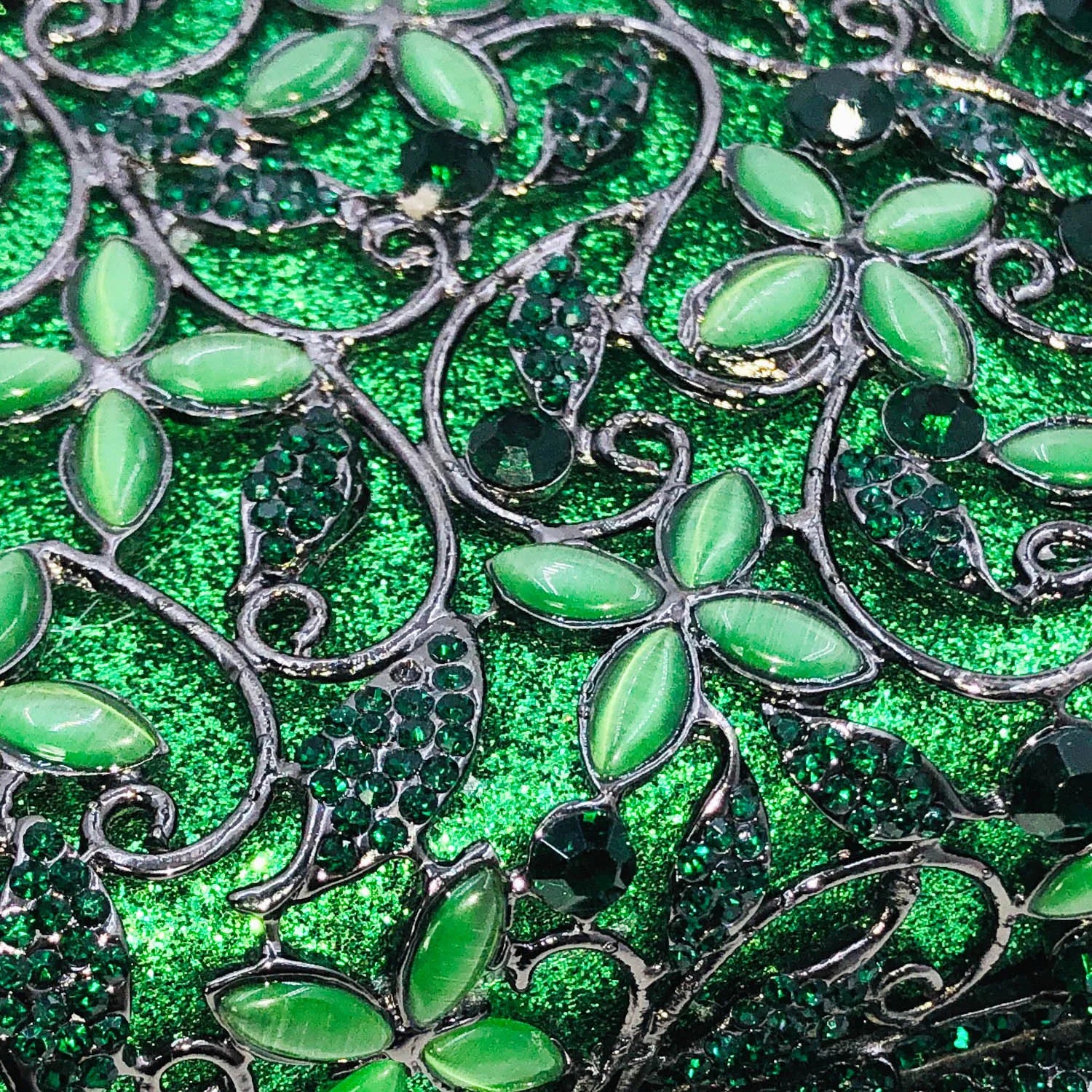 Boutique de fgg feminino cristal verde noite bolsa embreagem flor minaudiere sacos hardcase festa strass embreagem bolsa casamento