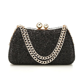 Bolsa de noite versátil, bolsa de jantar, ombro único, crossbody, com bolso para telefone, forro de nylon, formato de travesseiro exterior pu