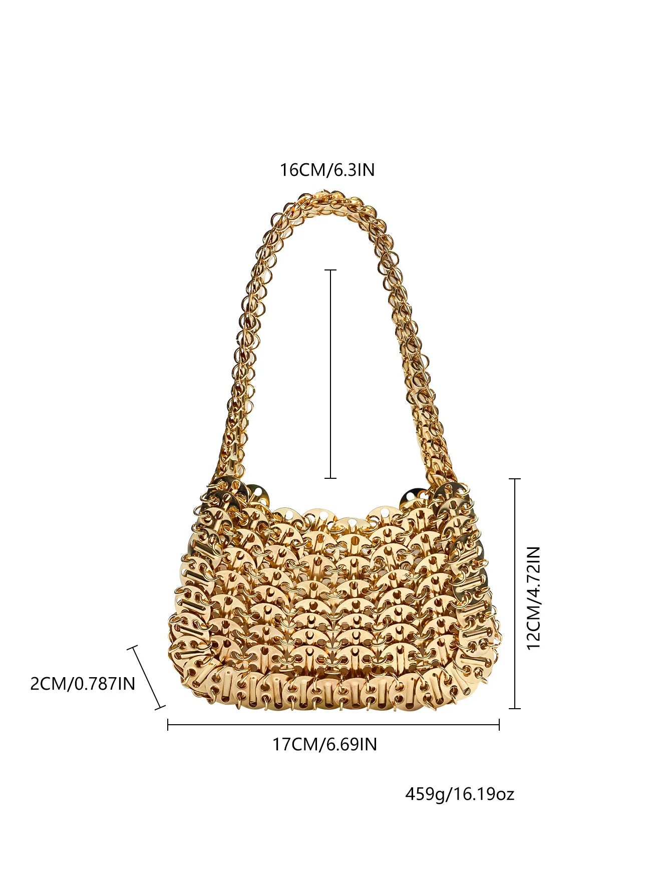Retro Ins Metal Brilhante Lantejoulas Pequeno Quadrado Bolsa Frisada Tecelagem Jantar Festa Bolsa Rua Tendência Material de Ferro Travesseiro Macio...
