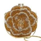 Alta qualidade presente do dia das mães 3d flor rosa strass diamante saco meninas e mulher saco de noite de casamento