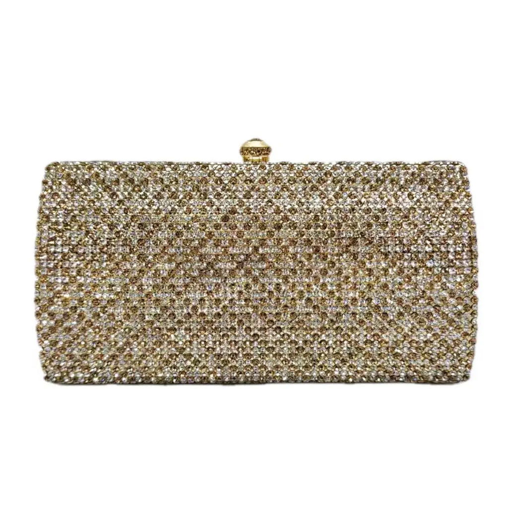 Bolsa de noite de cristal artesanal Bolsas de noite de embreagem de cristal dourado
