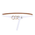 Moda versátil cinto feminino e três anéis fivela de liga decoração elegante e bonita