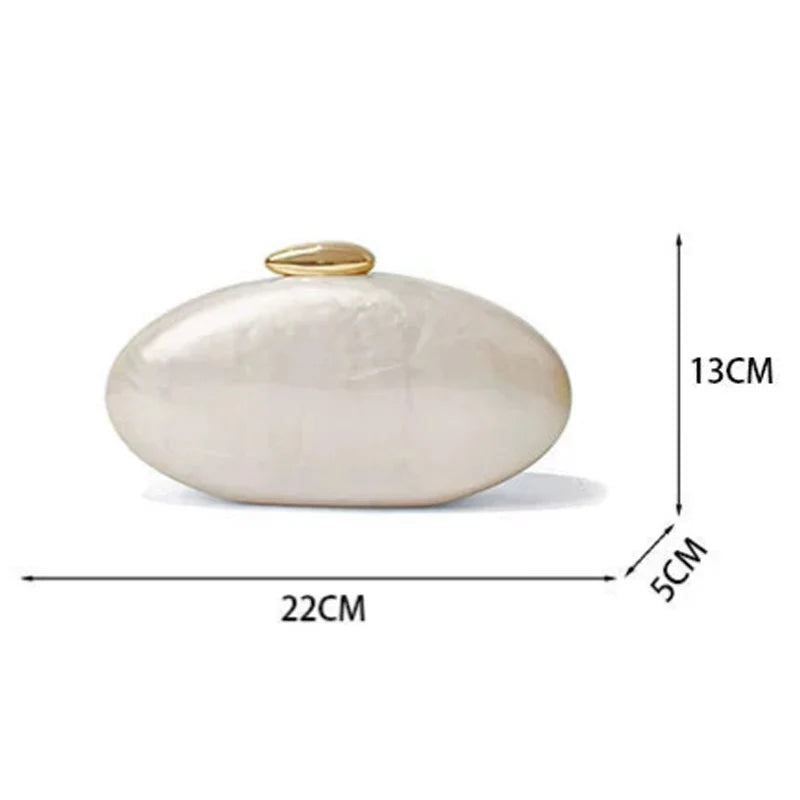 Nova moda acrílico brilhante jantar saco de mão saco de ombro em forma de ovo de ganso crossbody saco