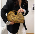 Novo verão saco de praia para as mulheres saco de embreagem luxo designer sacos de palha tote bolsa moda tecido rattan sacos feminino bolsa de viagem