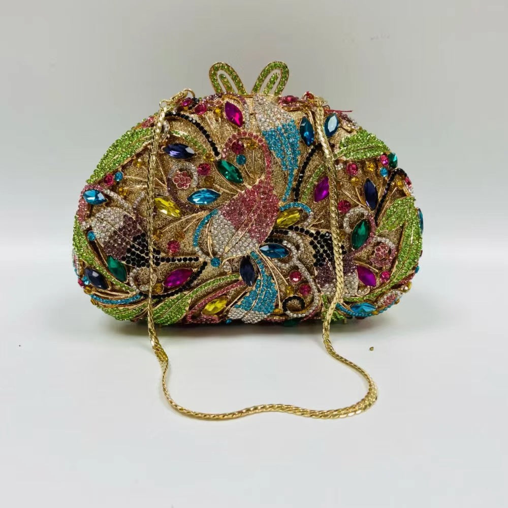 Clutch Metal Flor Cristais Radiant