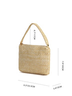 Nova moda feminina bolsas de tecido verão metal alça redonda sacos palha commuter banquete saco embreagem