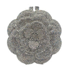 Alta qualidade presente do dia das mães 3d flor rosa strass diamante saco meninas e mulher saco de noite de casamento