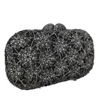 Boutique de fgg flor cristal bolsas de embreagem para mulheres elegantes, sacos de noite de strass floral, bolsa dura minaudiere