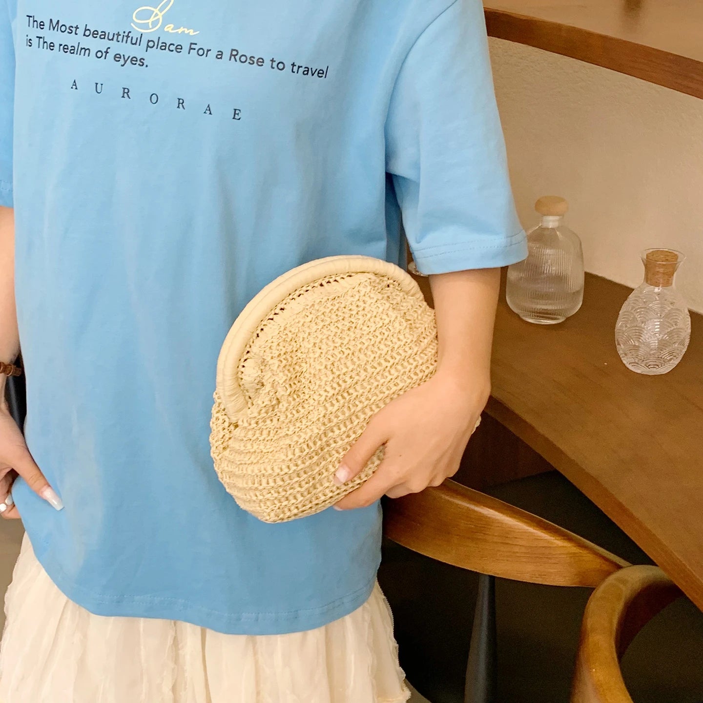 LEFTSIDE Weave Pequenas Bolsas de Ombro de Palha para Mulheres 2025 Novo Verão Bolsa Crossbody Femininas Tecer ​ Bolsas de praia de ráfia