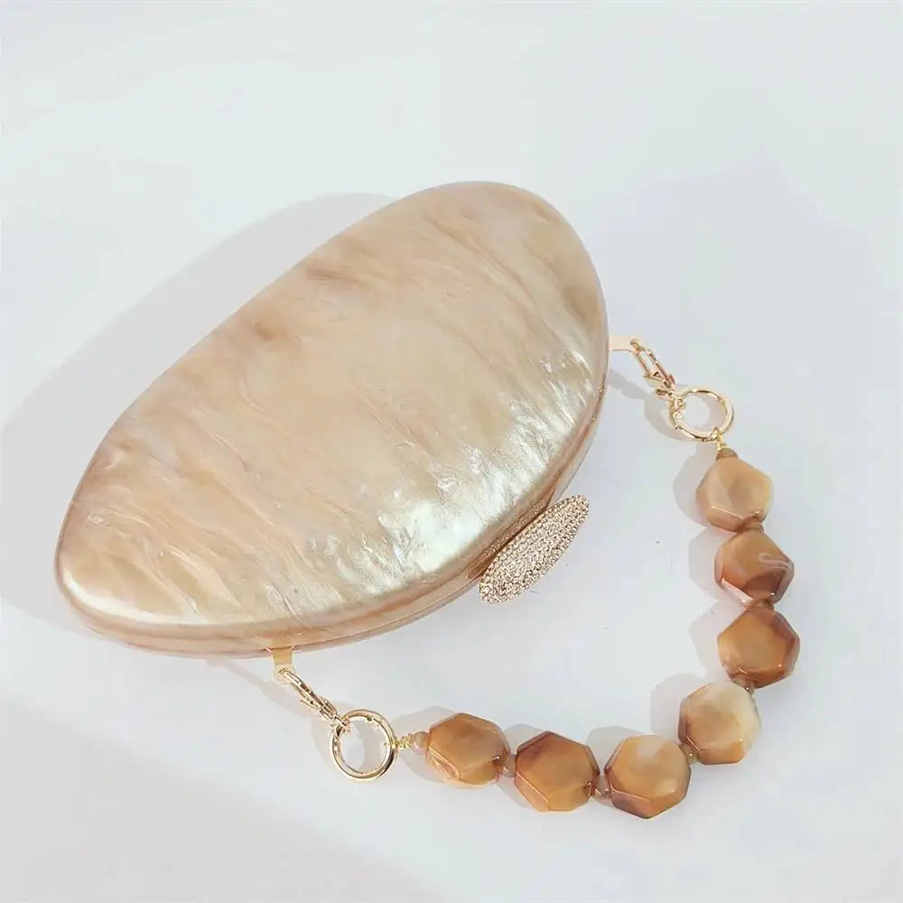 Oval areia nu pérola acrílico caixa feminina saco do mensageiro bolsa de casamento europeu elegante noite bonito verão pro casual saco embreagem