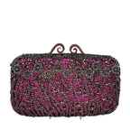 Boutique de fgg brilhante magenta strass bolsas de embreagem para mulheres elegantes, sacos de embreagem de noite formais, bolsa de embreagem de flor de noiva