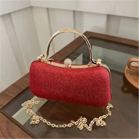 Mini bolsa de noite brilhante, bolsa com corrente de strass, bolsa de banquete com glitter de luxo, perfeita para festa, casamento, baile, jantar/banquete
