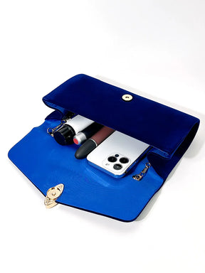 Bolsa quadrada do vintage de veludo para casamento nupcial, garras banquete vermelho, sacos de ombro, envelope azul Prom, novo, 2023