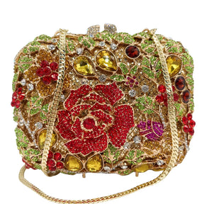 Xiyuan rosa pedra minaudiere strass embreagem cristal bolsa de noite para mulheres festa baile saco nupcial garras bolsa casamento